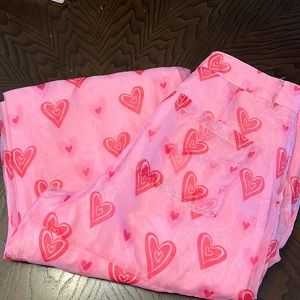 PINK AND RED HEART HIGH RISE PANTS